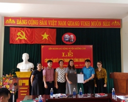 Lễ công bố Quyết định thành lập Công đoàn cơ sở Trung tâm dịch vụ Nông nghiệp huyện Mường Chà